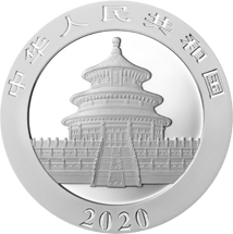 30g Silber China Panda 2020 (Auflage: 1.888 | coloriert | Produktkarte)