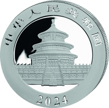30g Silber China Panda 2024 (Auflage: 5.000 | teilvergoldet)