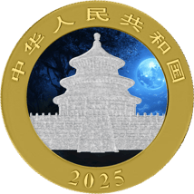 30g Silber China Panda Nightblue Iced Out 2025 (Auflage: 100 | teilvergoldet)