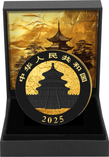 30g Silber China Panda Blattgoldoptik 2025 (Auflage: 100 | teilvergoldet)