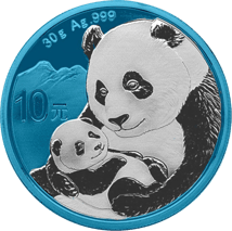 30g Silber China Panda Space Blue 2019 (coloriert | Auflage: 500)