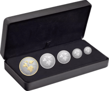 5 Münzen Silber Maple Leaf Fractional Set 2024 (Auflage: 3.000 | Reverse Proof)