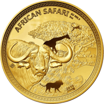 5 Unze Gold African Safari Büffel 2019 PP (Holzbox & Zertifikat | Auflage: 50)