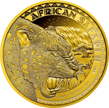5 Unze Gold African Safari II Leopard 2022 PP (Auflage: 33 | Polierte Platte)