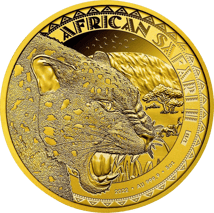 5 Unze Gold African Safari II Leopard 2022 PP (Auflage: 33 | Polierte Platte | Zertifikat Nr. 33)