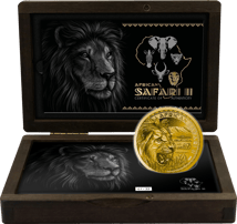 5 Unze Gold African Safari II Löwe 2024 PP (Auflage: 33 | Polierte Platte)