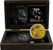 5 Unze Gold African Safari II Löwe 2024 PP (Auflage: 33 | Polierte Platte | Zertifikat Nr. 33)