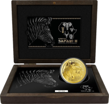 5 Unze Gold African Safari II Zebra 2022 PP (Auflage: 33 | Polierte Platte | Zertifikat Nr. 33)