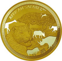 5 Unze Gold African Safari Leopard 2018 PP (inkl. Holzbox & Zertifikat | Auflage: 50)