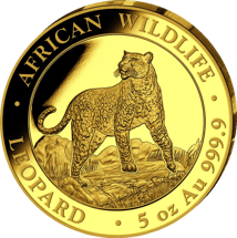 5 Unze Gold African Wildlife Leopard 2022 PP (Auflage: 50 | Polierte Platte)
