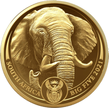 5 Unze Gold Big Five II Elefant 2021 (Auflage: 50 | 2. Motiv | im Etui)