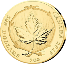5 Unze Gold Maple Leaf 2015 PP (99 Exemplare)