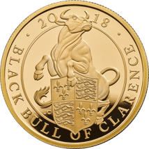 5 Unze Gold The Queen's Beasts Bulle 2018 PP (Auflage: 85 Münzen)