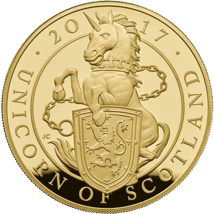 5 Unze Gold The Queen's Beasts Unicorn of Scotland 2017 PP (Auflage: 75 Münzen)