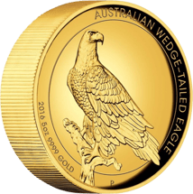 5 Unze Gold Wedge Tailed Eagle 2016 PP (High Relief | inkl. Box & Zertifikat)