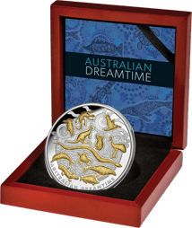 5 Unze Silber Australian Dreamtime Niue PP 2019 teilvergoldet (Niue 10$ | teilvergoldet | Auflage: 500)