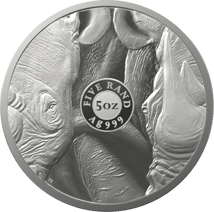 5 Unze Silber Big Five II Nashorn 2022 (Auflage: 500)