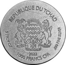 5 Unze Silber Tschad Kek 2022 (Auflage: 10.000)