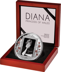 5 Unze Silber Diana Prinzessin von Wales 2022 PP (Auflage: 500 | coloriert | teilvergoldet)