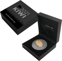 5 Unze Silber Kiwi 2021 PP (Auflage: 350 | teilvergoldet | Polierte Platte)