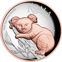 5 Unze Silber Koala 2025 (Auflage: 750 | Rosegold | Polierte Platte)