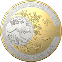 5 Unze Silber Känguru 2018 (25 Jahre Jubiläum | Teilvergoldet)