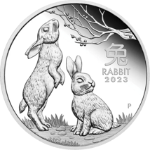 5 Unze Silber Lunar III Hase 2023