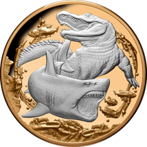 5 Unze Silber Krokodil & Hai 2022 PP (Auflage: 500 | Polierte Platte | gildet)