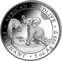 5 Unze Silber Somalia Elefant 2024