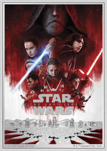 5 Unze Silber Star Wars Posters Die Letzten Jedi 2024 PP (Auflage: 200 | coloriert | Polierte Platte)