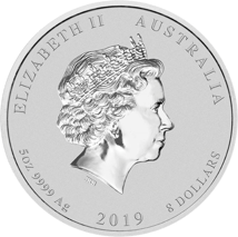 5 Unze Silbermünze Lunar II Schwein 2019