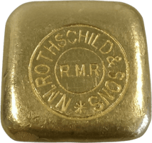 50 g Goldbarren Rothschild (großer Prägestempel auf Rundseite)