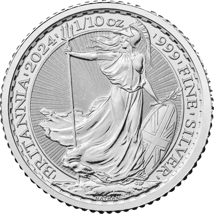 320 x 1/10 Unze Silber Britannia 2024 (Charles III.)