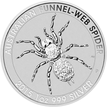 500 x 1 Unze Silber Trichternetzspinne 2015