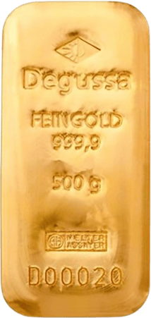 500g Goldbarren Degussa