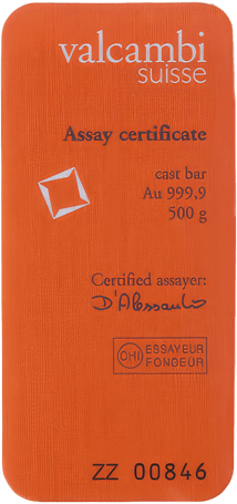 500g Goldbarren Valcambi