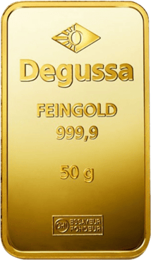 50g Goldbarren Degussa