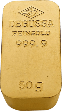 50g Goldbarren Degussa (Sargform)