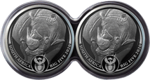 Big Five Silber Nashorn Set 2020 PP (Auflage: 1.000 | 3. Motiv | im Etui)