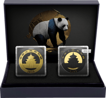 Black and Golden China Panda Set 2023 (Auflage: 100 | vergoldet | Ruthenium)