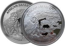 Doppelpack: 1kg Silber African Safari Affe 2020 PP & AF (Auflage: je 100 Stücke)