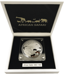 Doppelpack: 1kg Silber African Safari Leopard 2019 PP & AF (Auflage: je 100 Stücke)