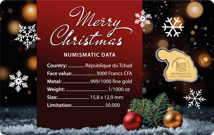 Gold Santa Hat Merry Christmas Münze