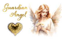 Gold Schutzengel mit Herz Münze