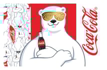 Gold Coca Cola Eisbär mit Sonnenbrille Münze