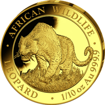 Gold African Wildlife Leoparden Set 2023 PP (Auflage: 300 | Polierte Platte)