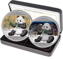 Silber China Panda Tag & Nacht Set 2017 (Auflage: 500)