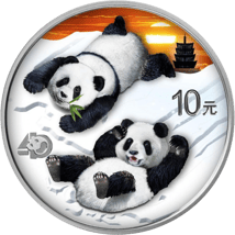 Silber China Panda Tag und Nacht Set 2022 (Auflage: 888 | coloriert)