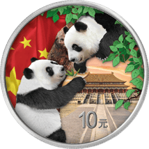 Silber China Panda Tag und Nacht Set 2023 (Auflage: 888 | coloriert)