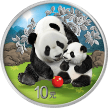 Silber China Panda Tag und Nacht Set 2024 (Auflage: 888 | coloriert)